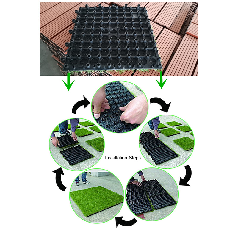 Material PE exterior Grădină Iarbă artificială Plăci pentru punte